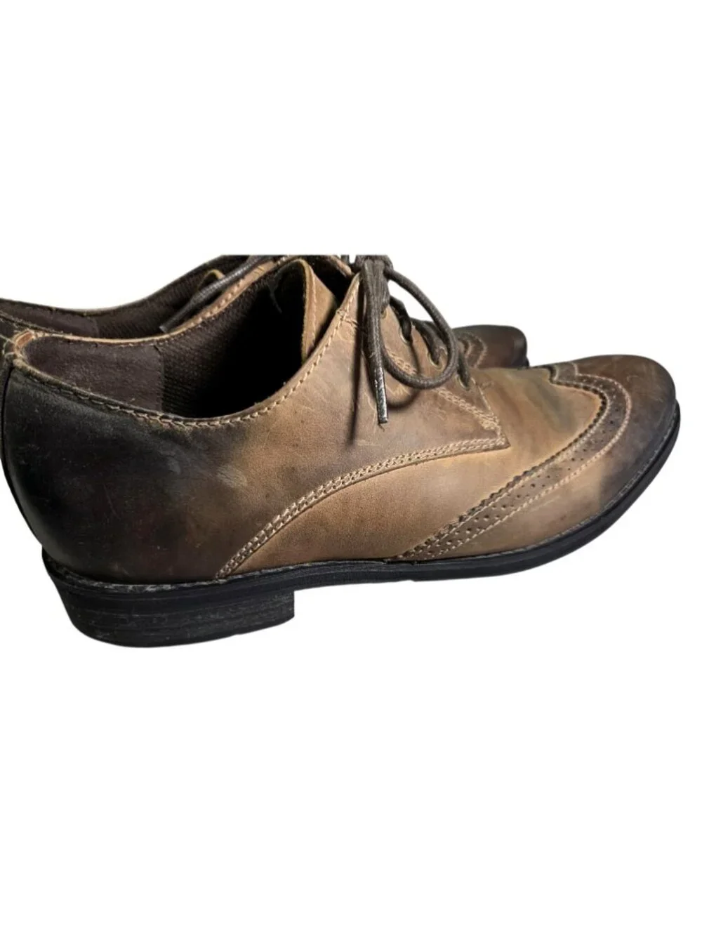 Mens Bed Stu Beacon Distressed Brown Leather Wingtips Oxfords Shoes Size 10